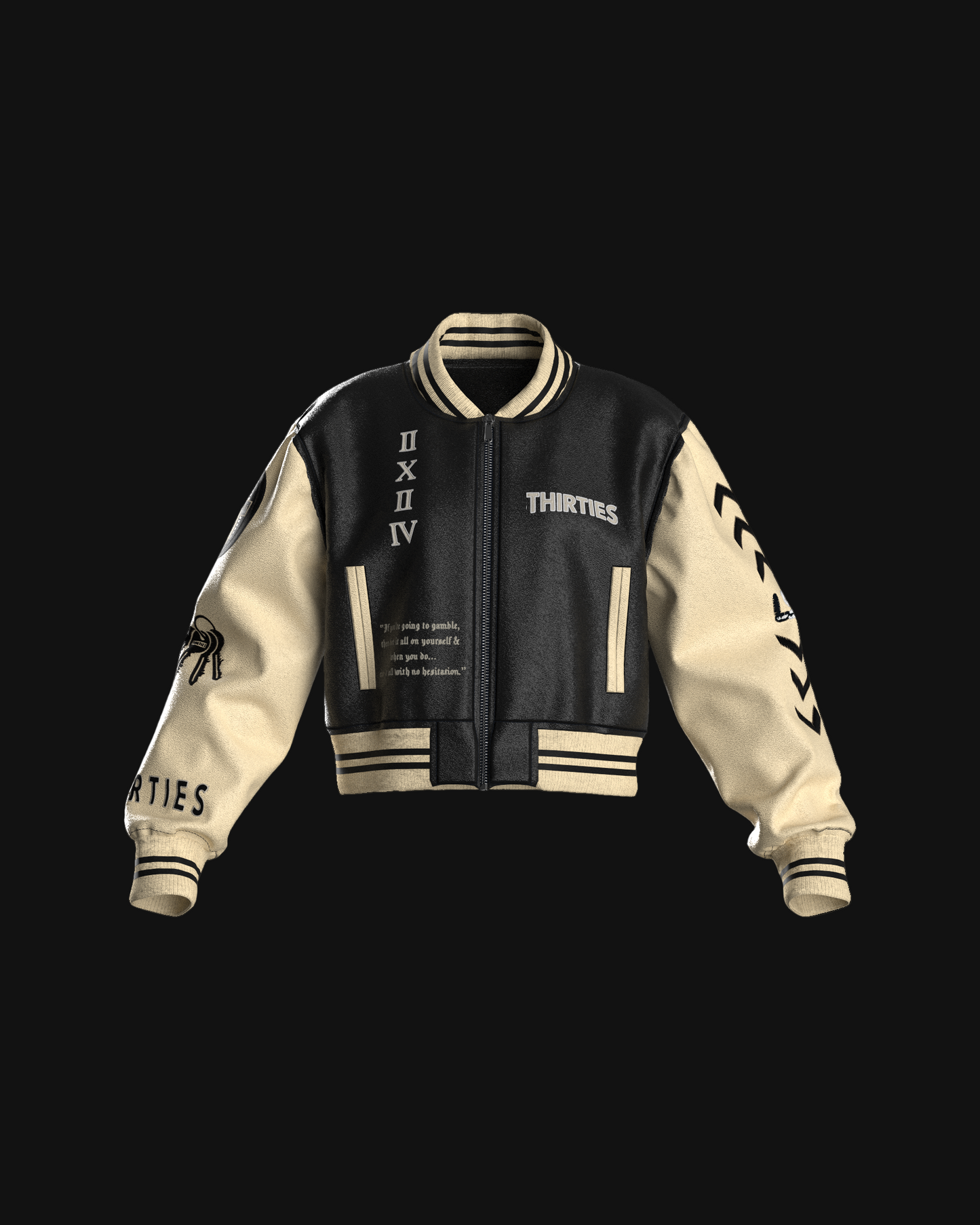 ONYX BONE CROPPED JACKET
