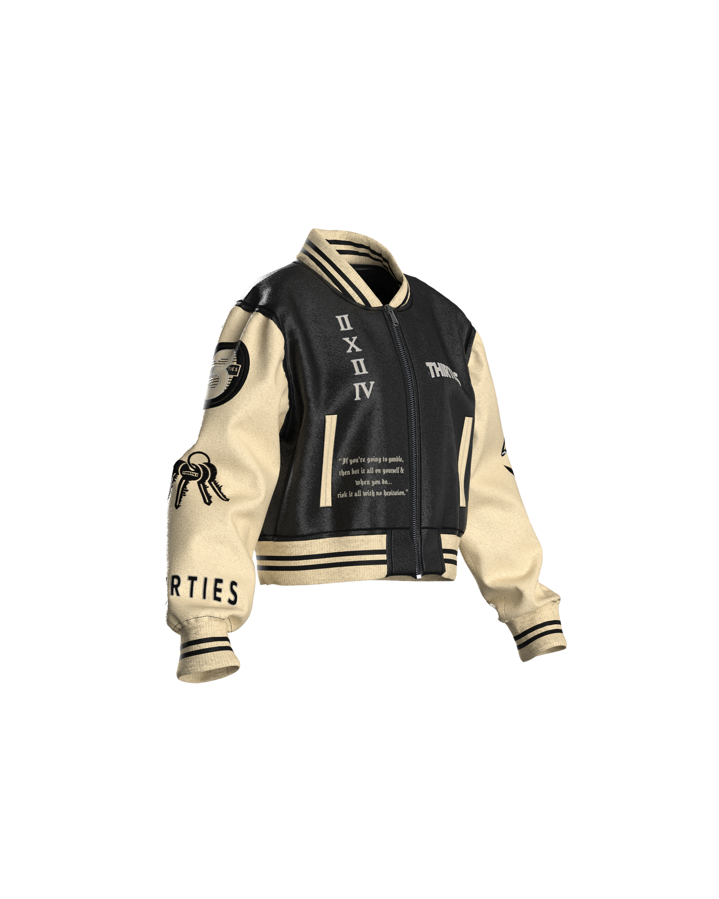 ONYX BONE CROPPED JACKET