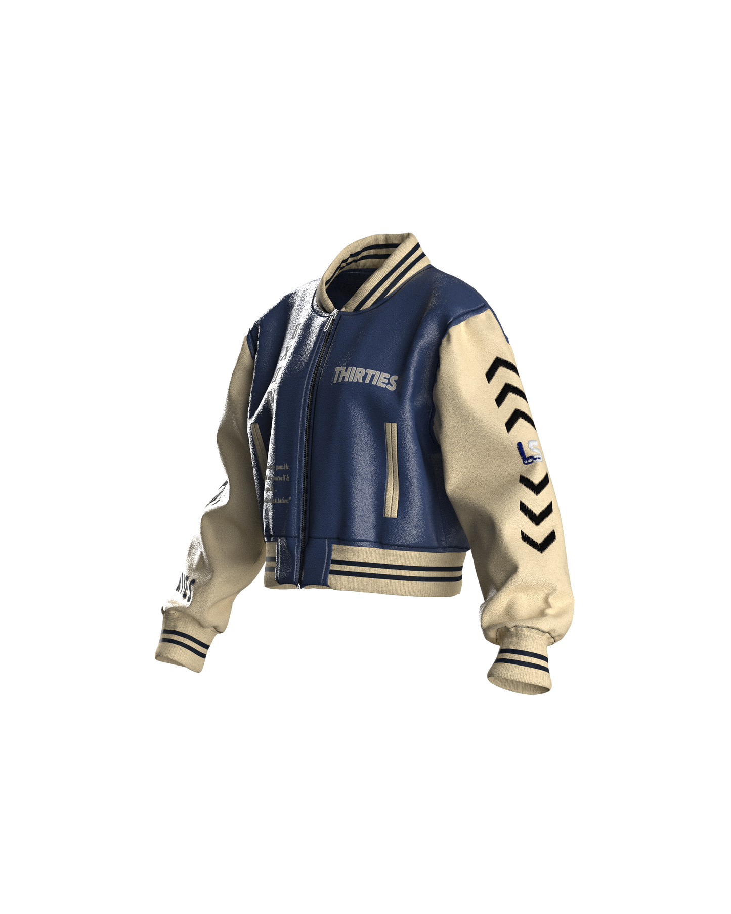 NAVY BONE CROPPED JACKET