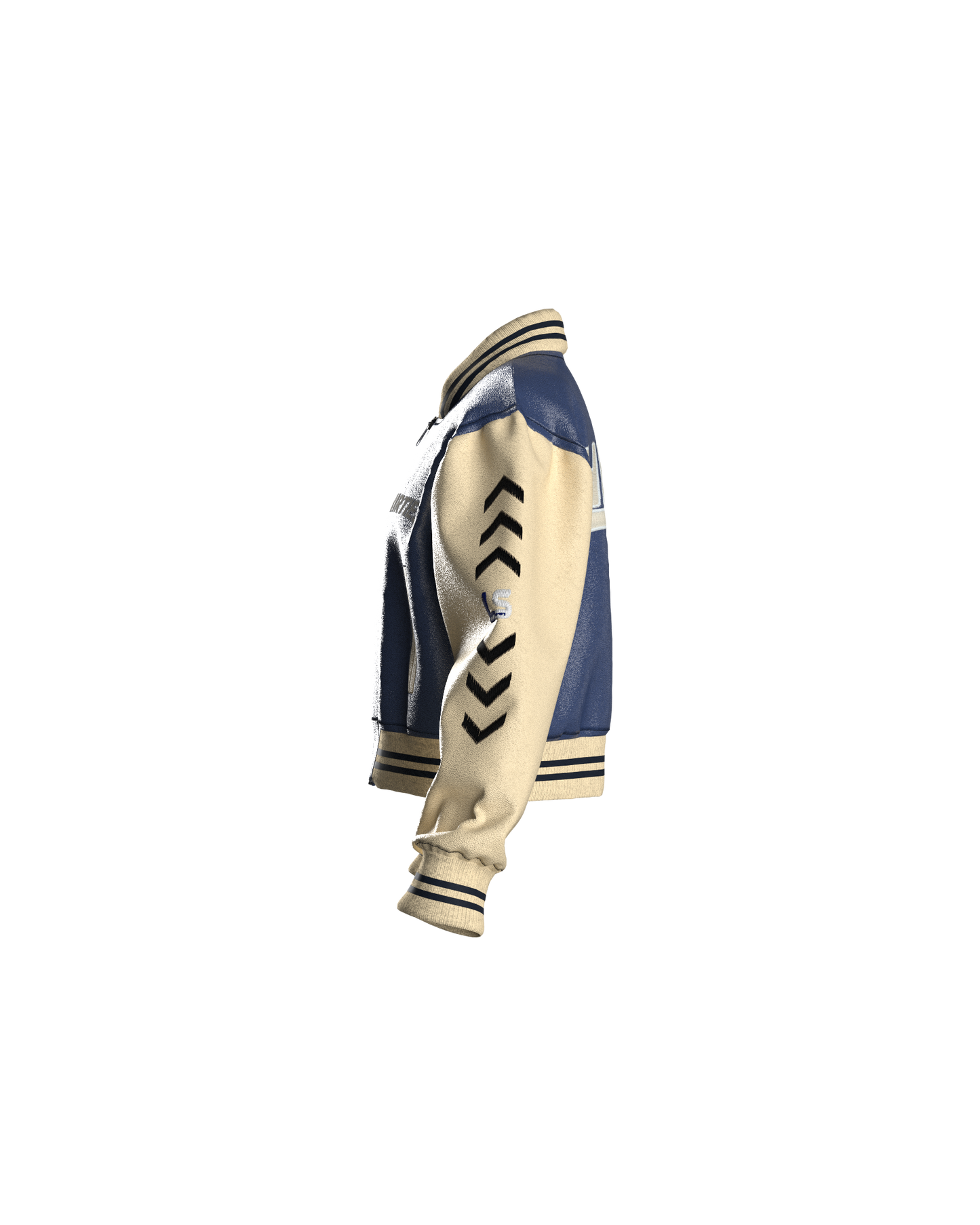 NAVY BONE CROPPED JACKET