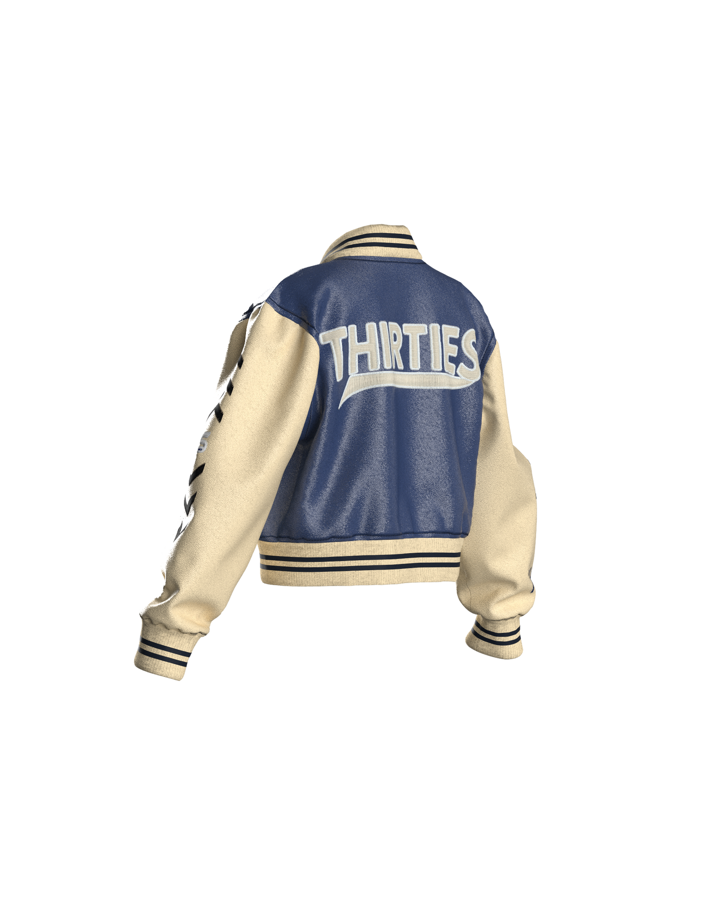 NAVY BONE CROPPED JACKET
