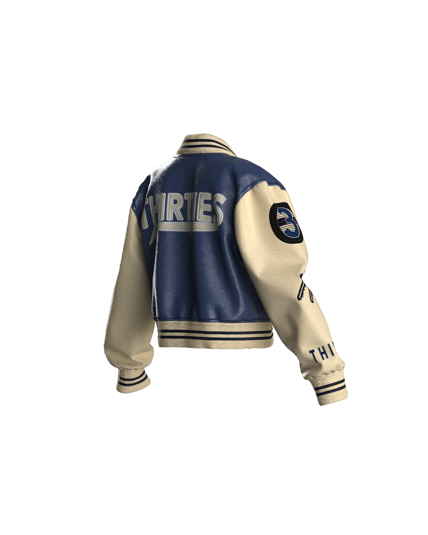 NAVY BONE CROPPED JACKET
